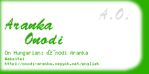 aranka onodi business card